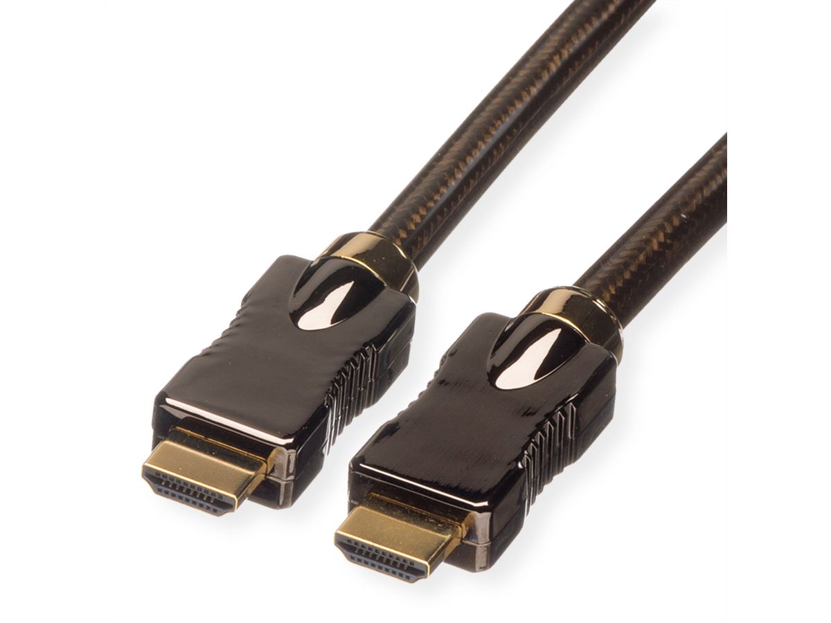 ROLINE 4K HDMI Ultra HD Kabel mit Ethernet, ST/ST, schwarz, 2 m