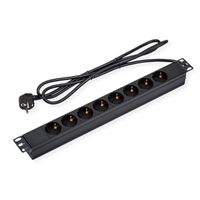 VALUE 19-Zoll-Steckdosenleiste 8fach, 1 HE, Schutzkontakt-Stecker, 2,8 m