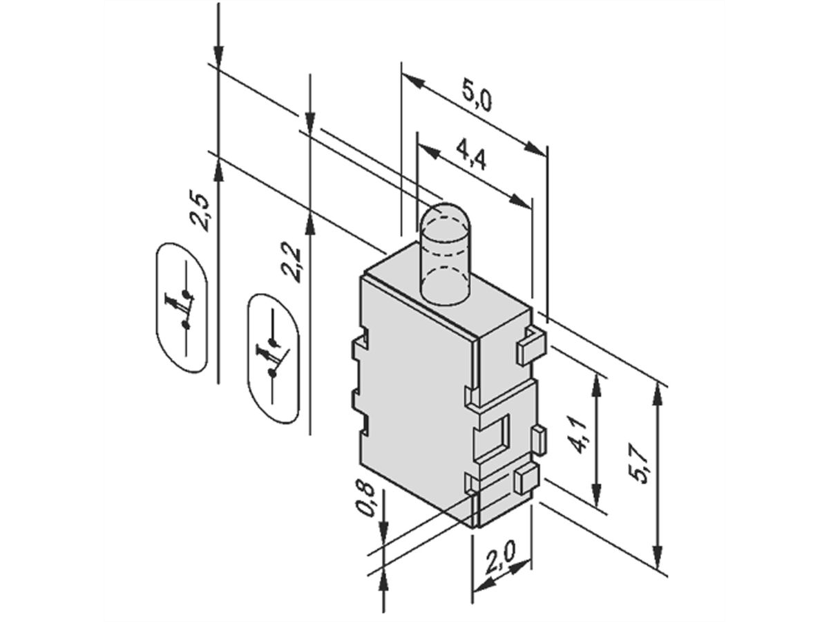 SCHROFF Mikroschalter für Carrier (Mid-size-AdvancedMC-Module) - MICRO SCHALTER SDS002 10STK