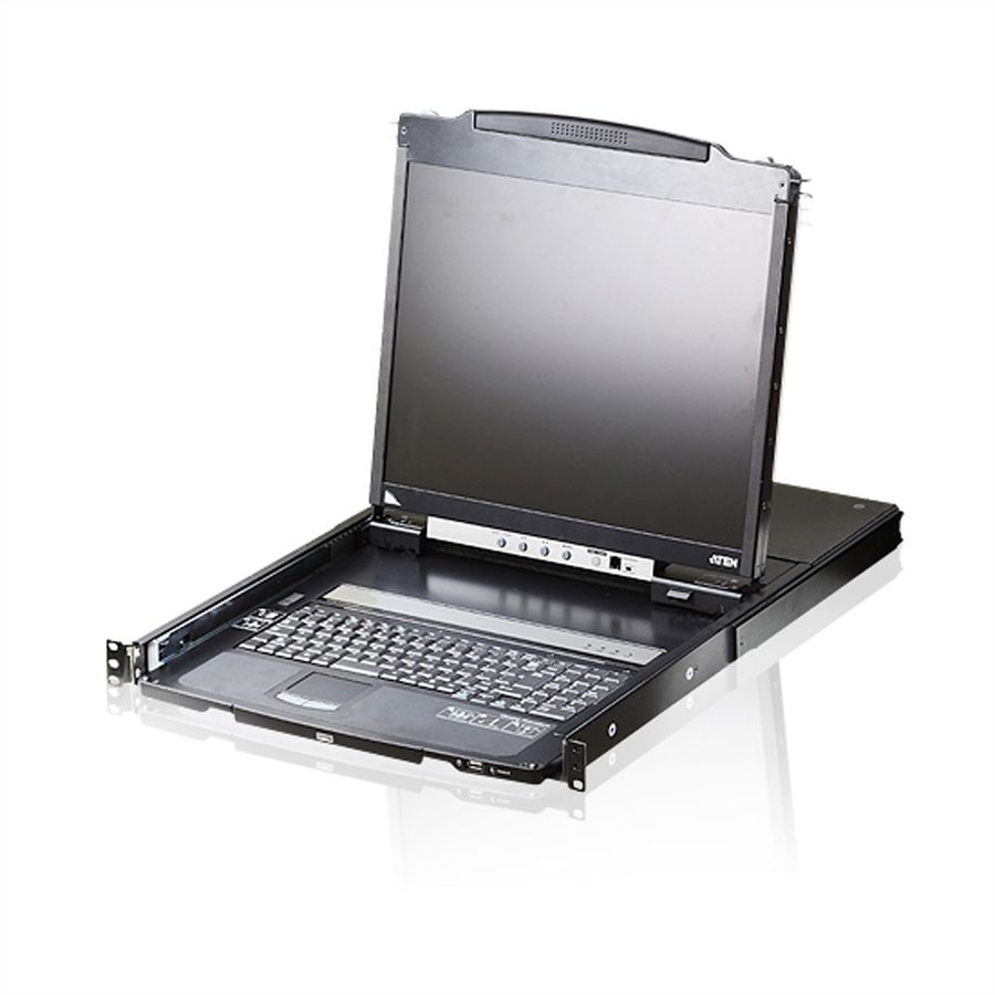 ATEN CL5800N KVM-Konsole, 48cm LCD, VGA, PS/2-USB, Peripheral Port, ES-Layout