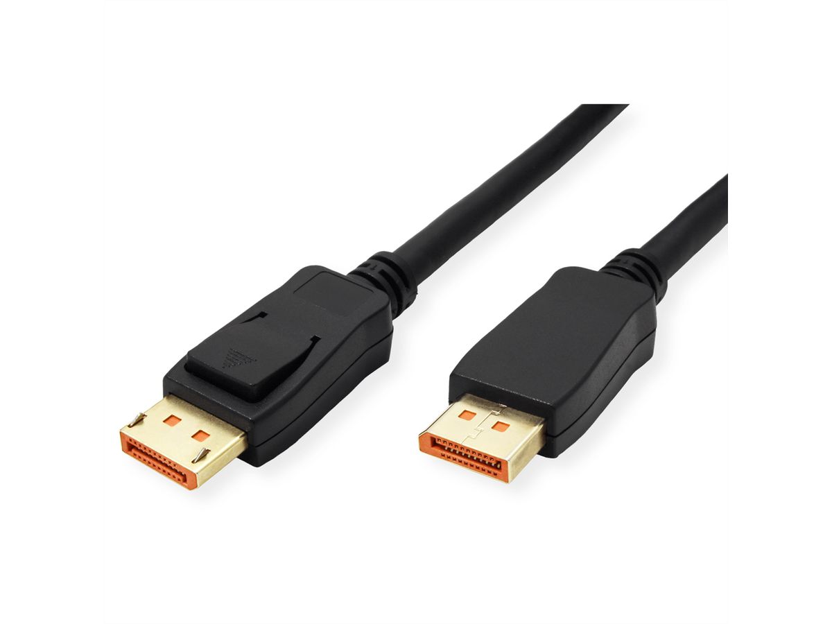 ROLINE DisplayPort Kabel, v2.1, 16K, DP ST - ST, schwarz, 1 m