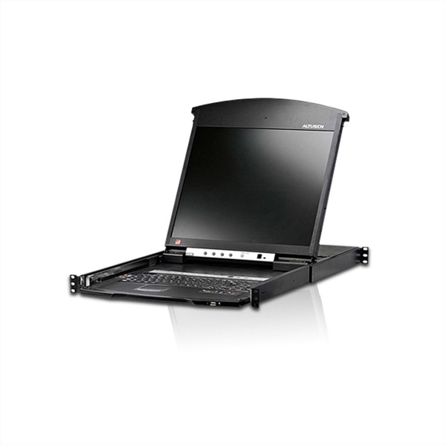 ATEN KL1516AiN KVM Over-IP Switch, 48cm TFT, VGA, PS/2-USB über Kat 5, 16 Ports, DE-Layout