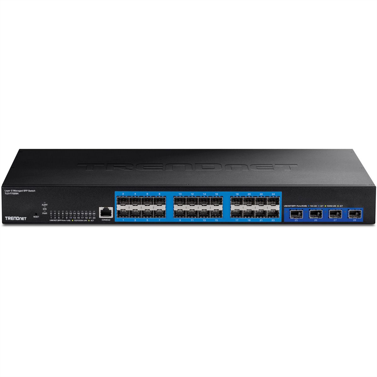 TRENDnet TL2-F70284 28-Port SFP Switch Layer 2 Managed mit 10G SFP+ Ports