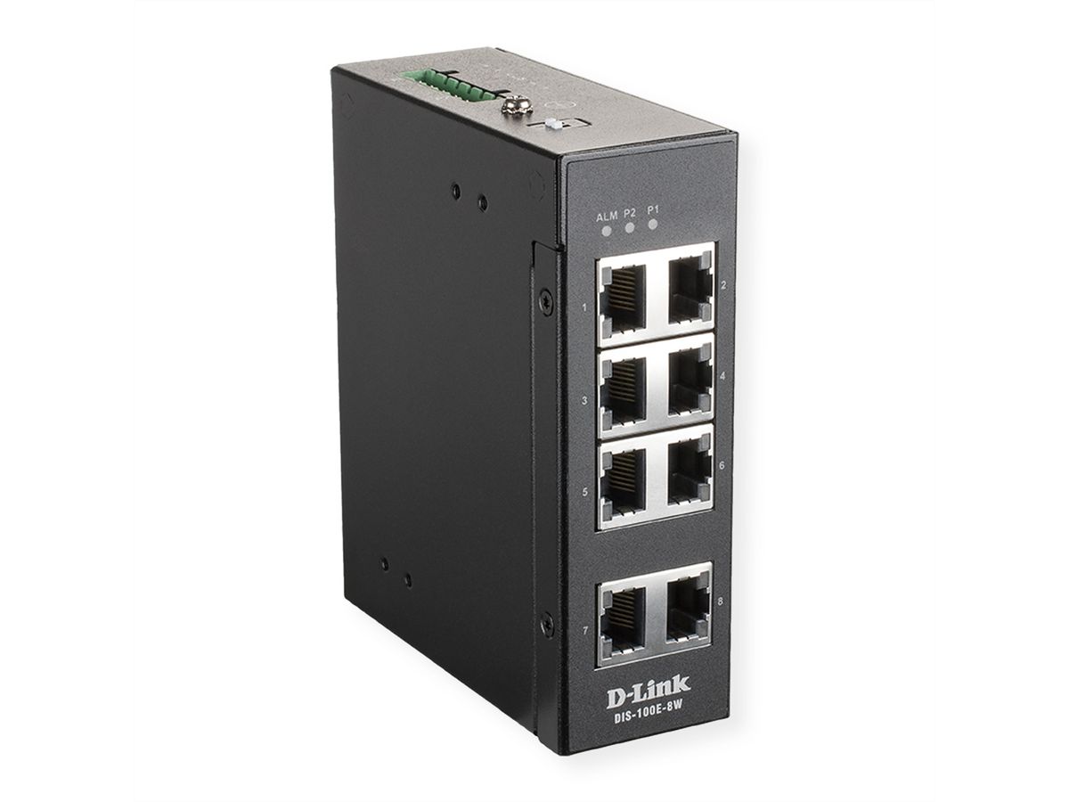 D-Link DIS-100E-8W Industrial Switch 8-Port Unmanaged Layer2 Fast Ethernet
