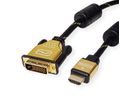 ROLINE GOLD Monitorkabel DVI-HDMI, ST-ST, (24+1) dual link, Retail Blister, 2 m