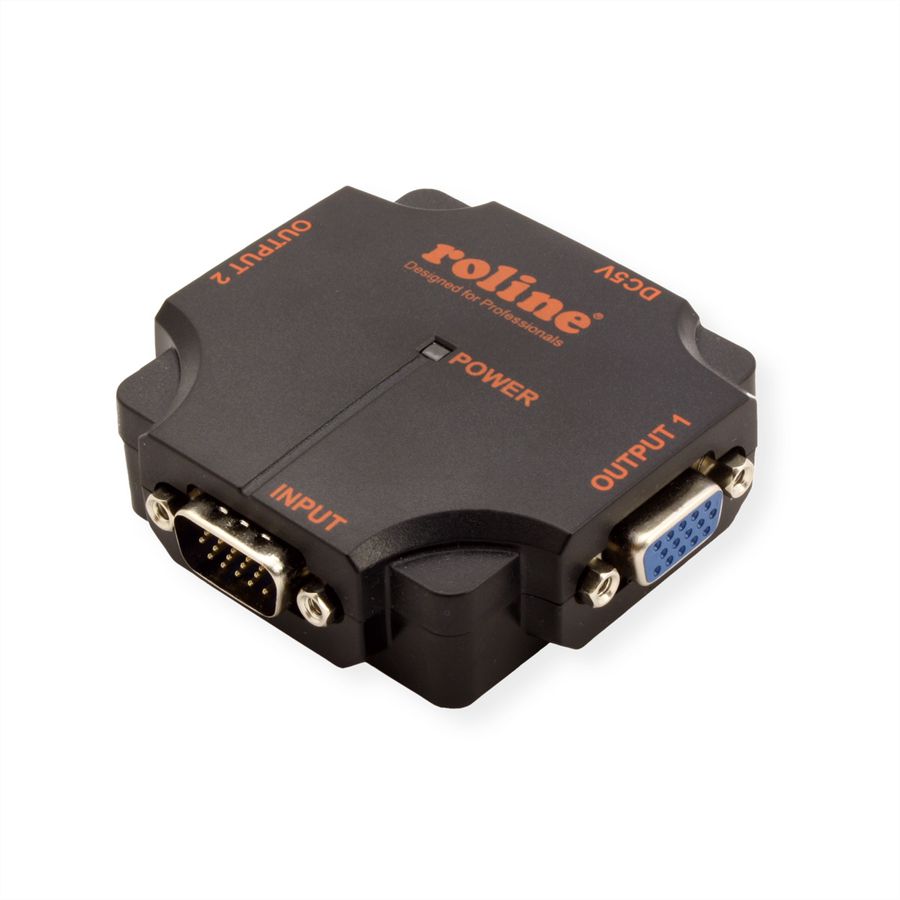 ROLINE VGA Video-Splitter, hochauflösend, 450 MHz, 2-fach