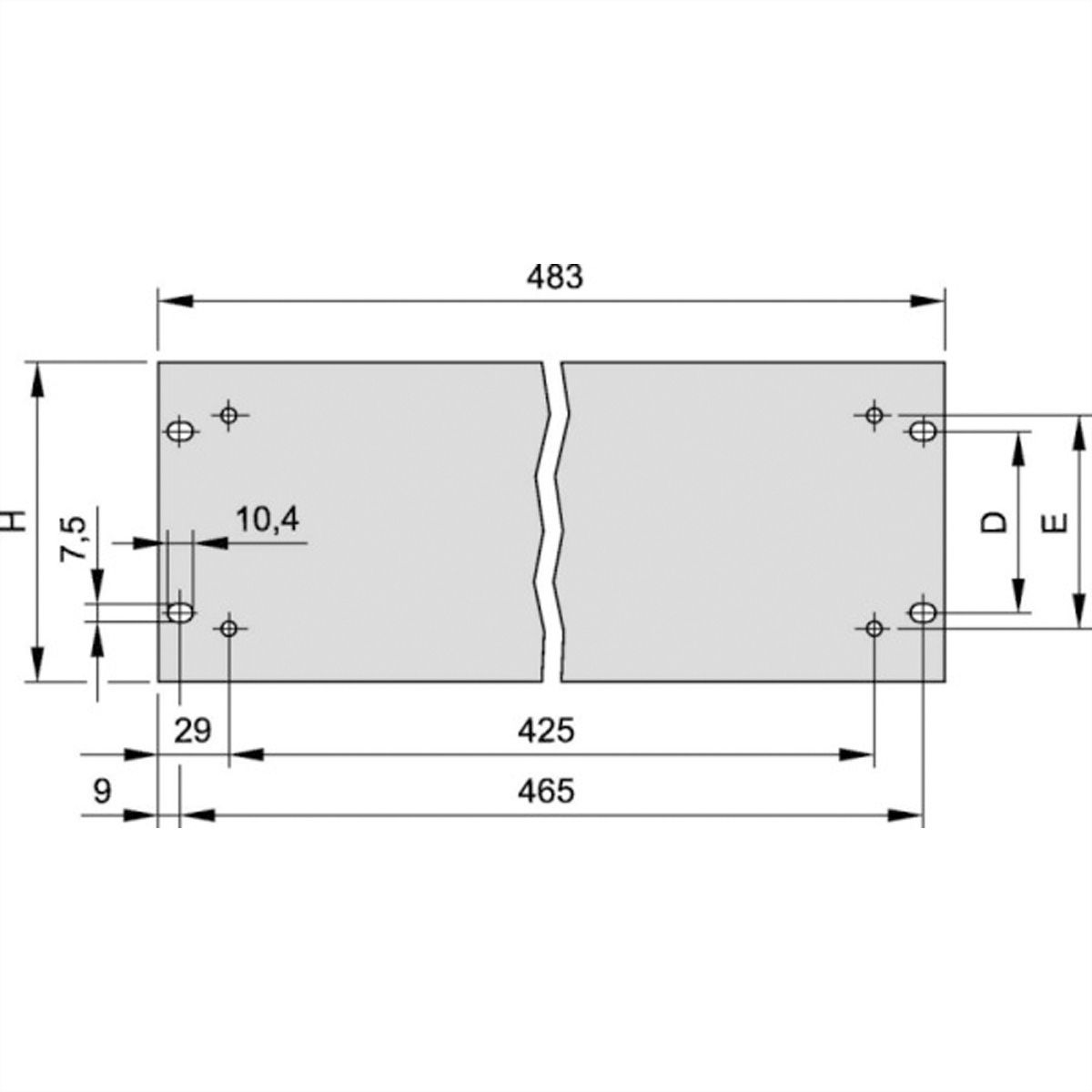 SCHROFF 19"-Frontplatte - 19"-FRONTPLATTE 2HE ELOX.