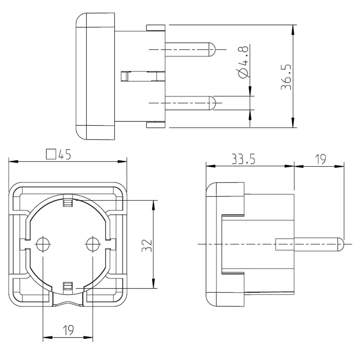 BACHMANN Schutzkontaktstecker, weiß flache Ausführung, montierbar
