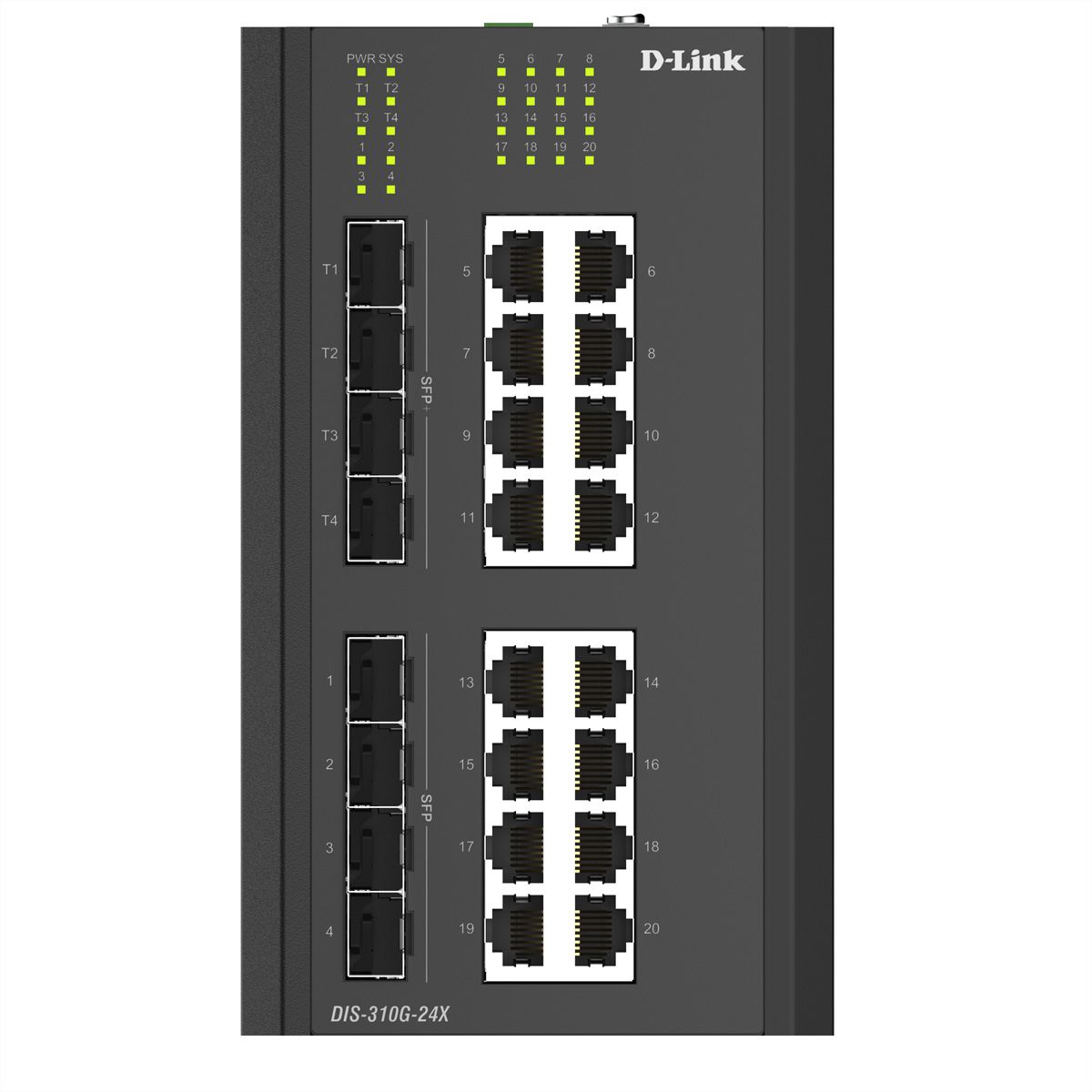 D-Link DIS-310G-24X 24-Port Switch Industrial Gigabit 4x 10G SFP+, 4x SFP