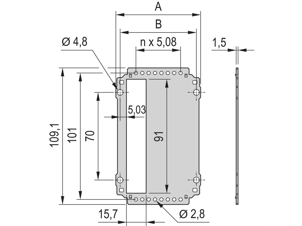 SCHROFF KAS RUECKWAND S1 3HE 42TE