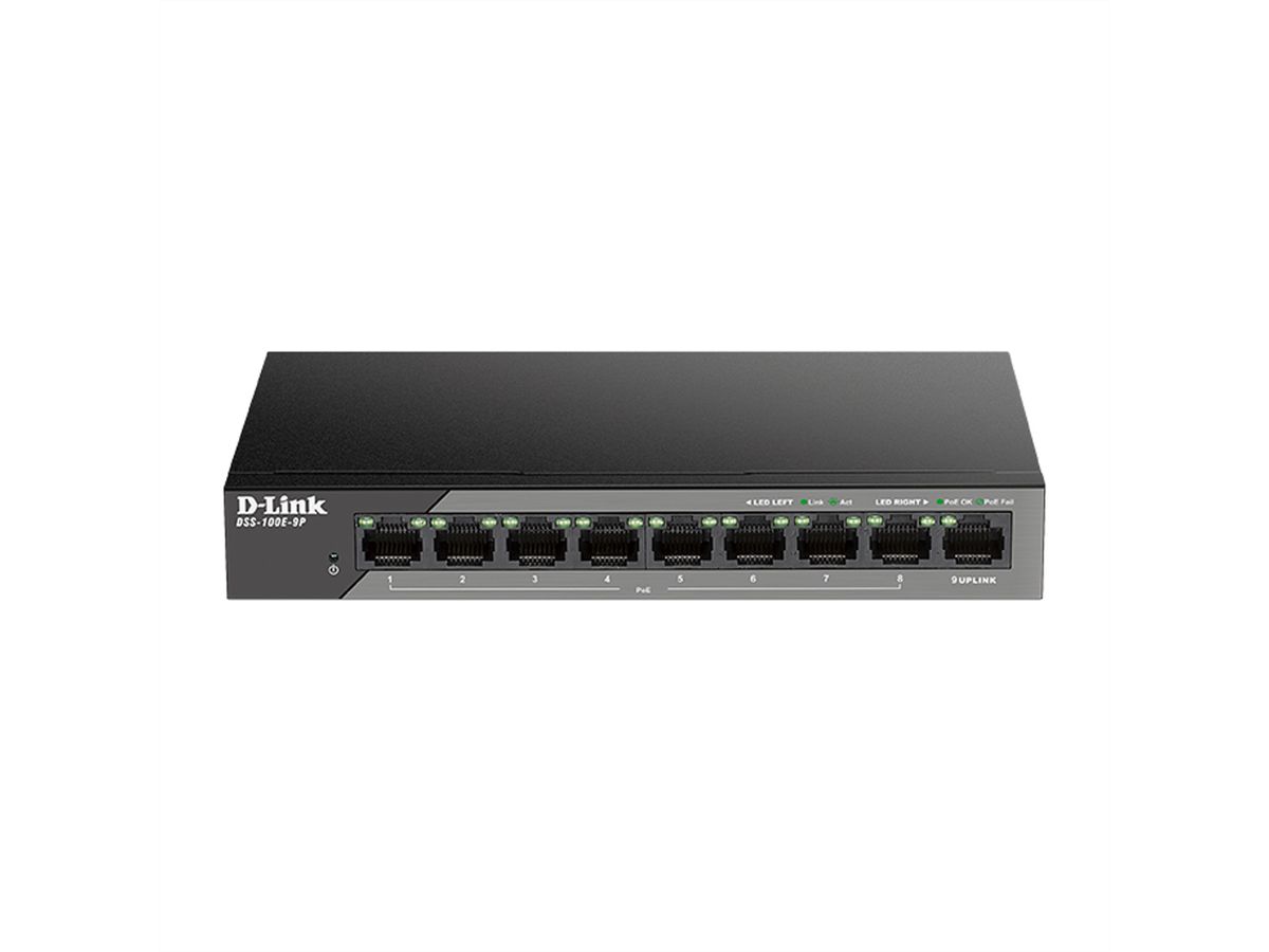 D-Link DSS-100E-9P PoE 9-Port Switch mit UpLink