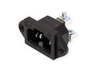 BACHMANN Heissgeräteinbaustecker IEC320 C15A, C16A mit Schraubanschlüssen, schwarz
