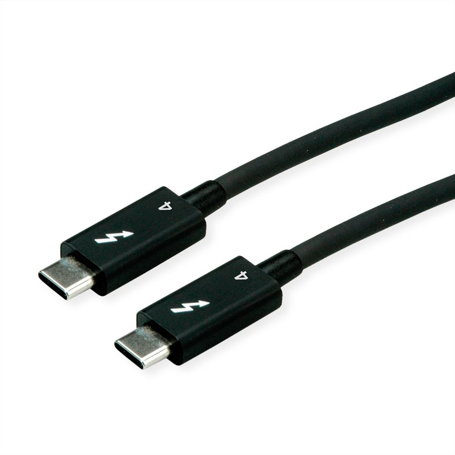 ROLINE Thunderbolt™ 4 Kabel, USB C-C, ST/ST, 8K UHD-2, 40Gbit/s, 100W, passiv, schwarz, 0,5 m
