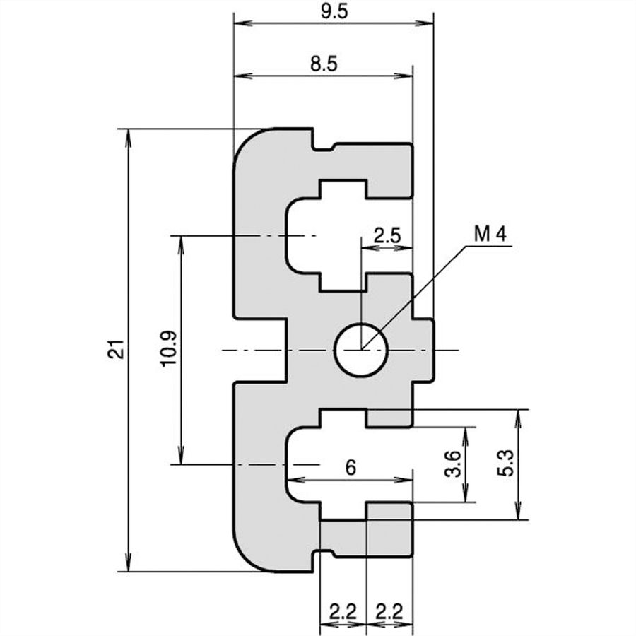SCHROFF Modulschiene mitte, Typ ST - MODULSCH. MITTE 28TE ST