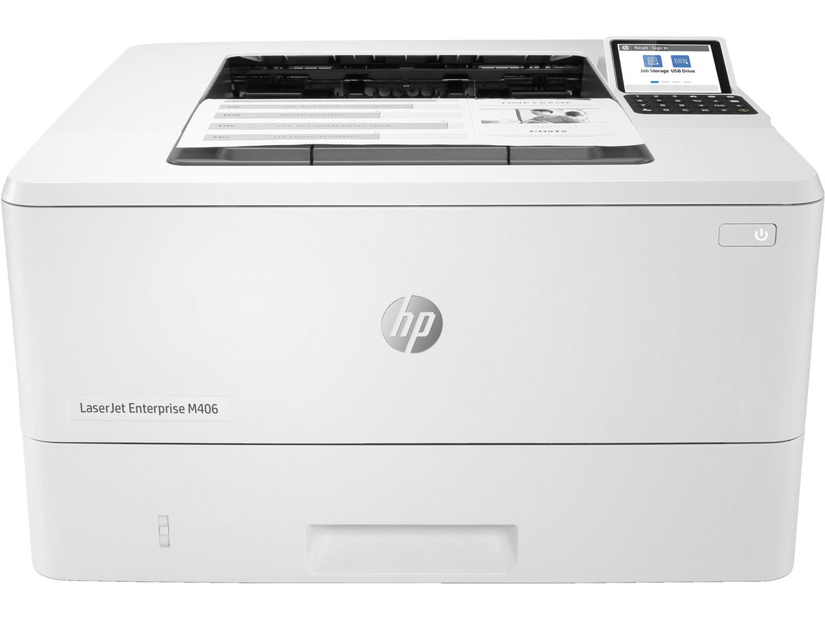 HP LaserJet Enterprise M406dn, Schwarzweiß, Drucker für Kleine &amp, mittelständische Unternehmen, Drucken, Kompakte Größe; Hohe Sicherheit; Beidseitiger Druck; Energieeffizient; Drucken über den USB-Anschluss vorn