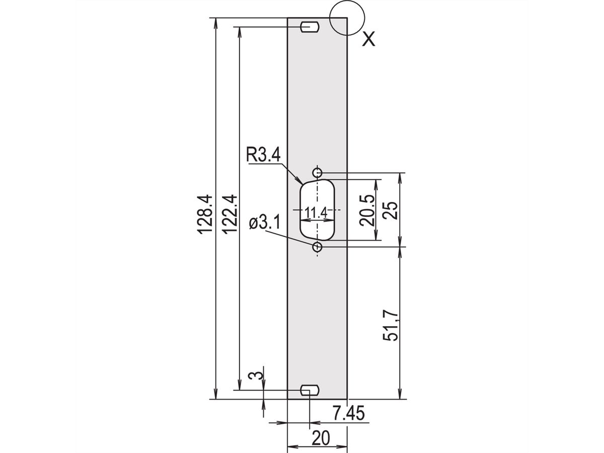 SCHROFF Frontplatten für D-Sub Steckverbinder - TEILFRONTPL.3HE 4TE 1X9 DC