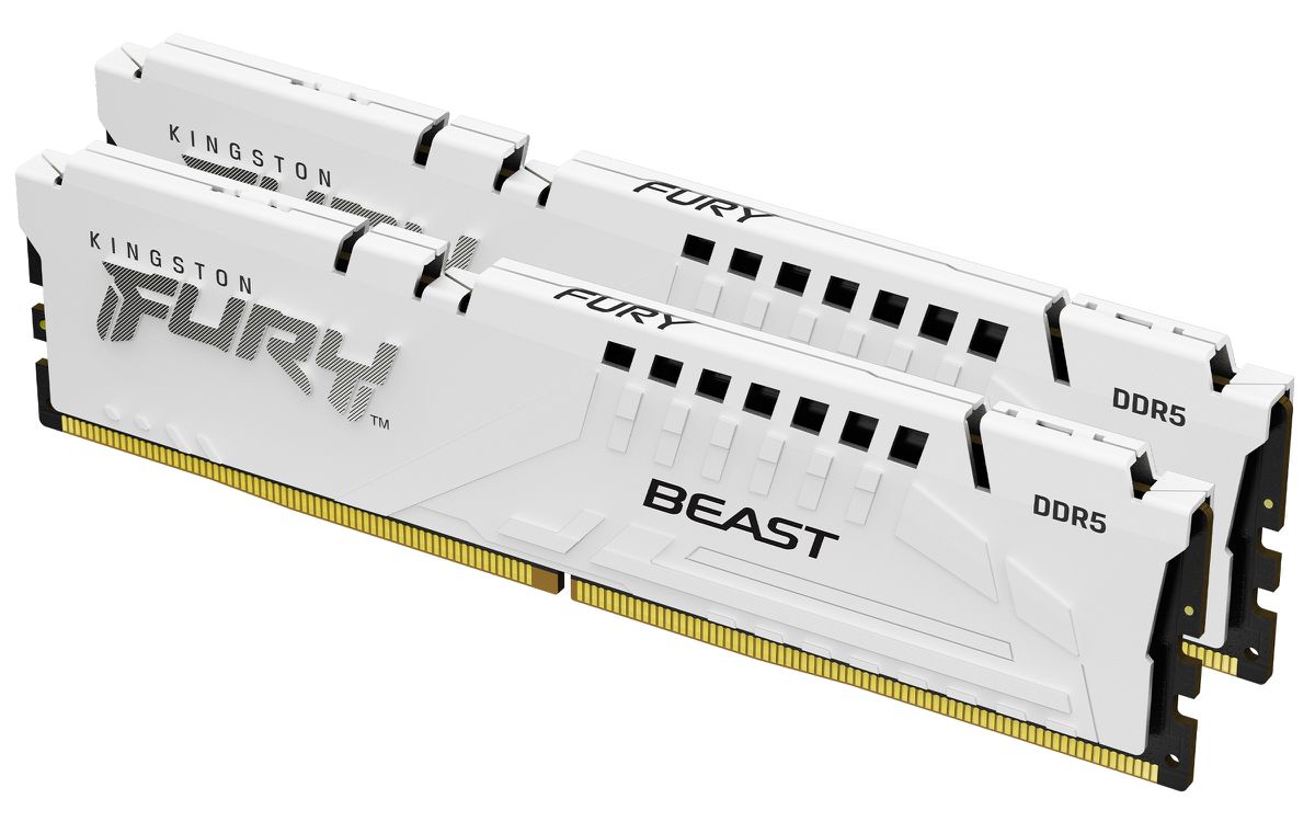 Kingston Technology FURY Beast 64 GB 6000 MT/s DDR5 CL30 DIMM (Kit of 2) White EXPO