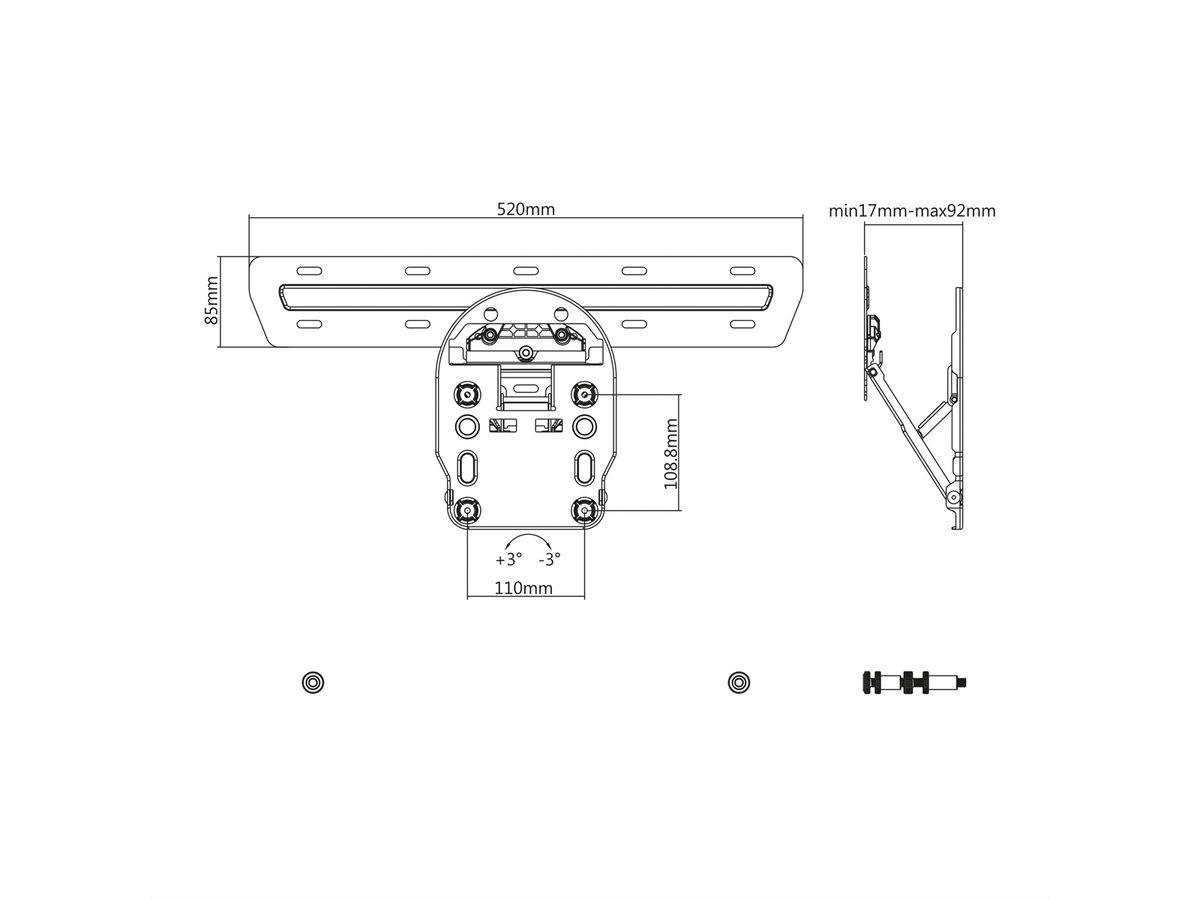 VALUE TV-Monitorwandhalterung für SAMSUNG Q-Serie, Q7, Q8, Q9