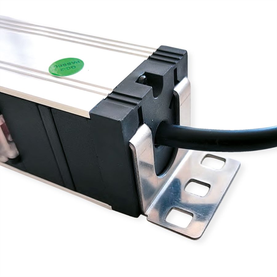 VALUE 19-Zoll-Steckdosenleiste 7fach mit Überlastschutz, 1 HE, Schutzkontakt-Stecker, 1,8 m