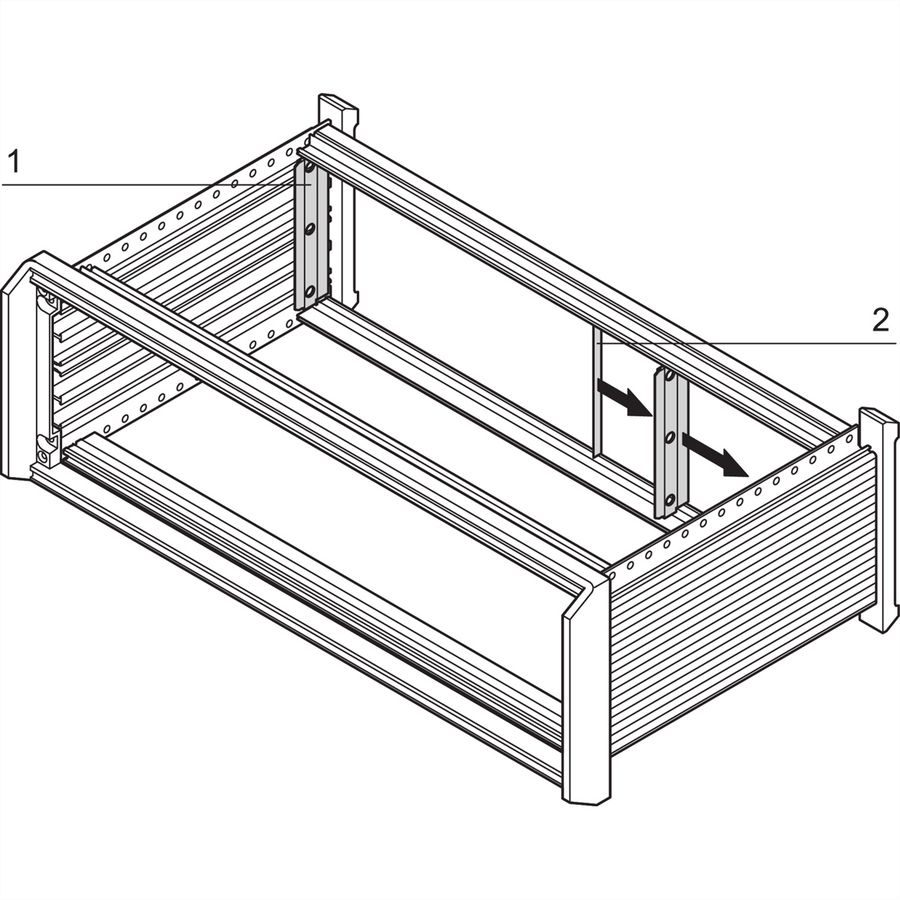 SCHROFF Blende hinten, zur EMV-Schirmung - SEITL.BLENDE 4HE HINTEN