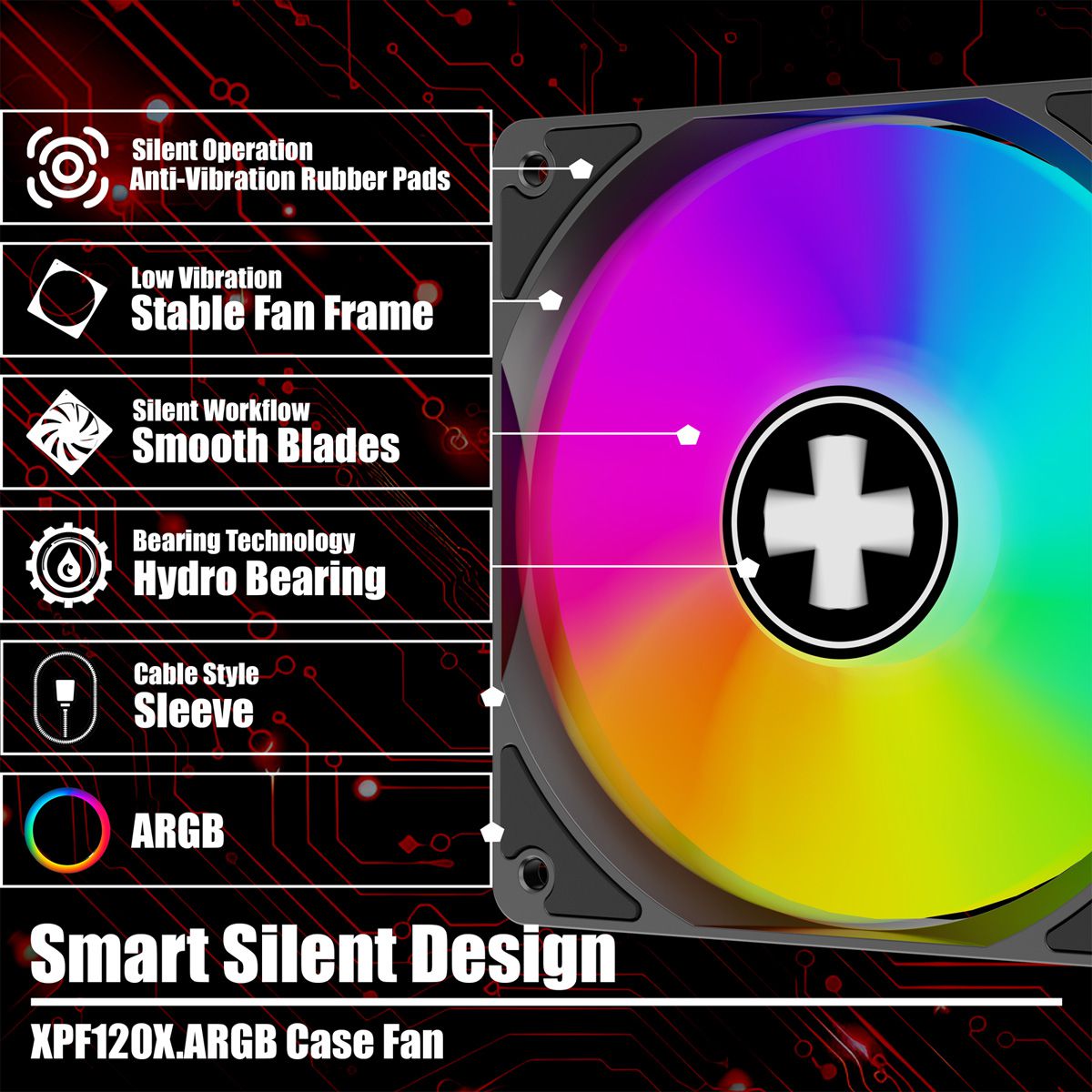 XILENCE Performance X XF083, 120mm ARGB LED Lüfter