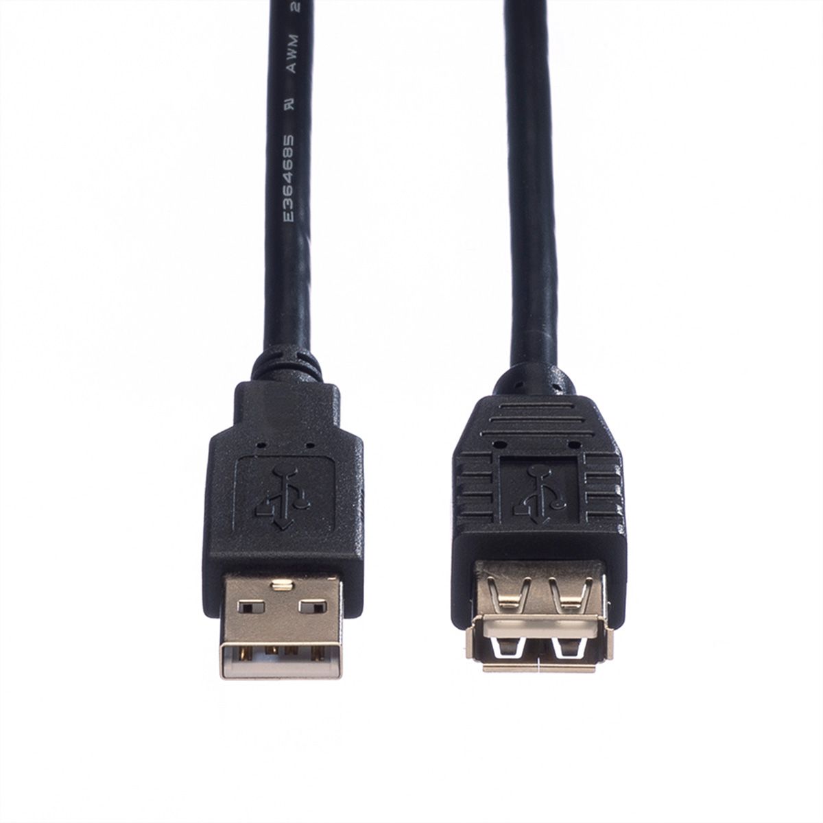 ROLINE USB 2.0 Verlängerungskabel, Typ A-A, ST/BU, schwarz, 1,8 m