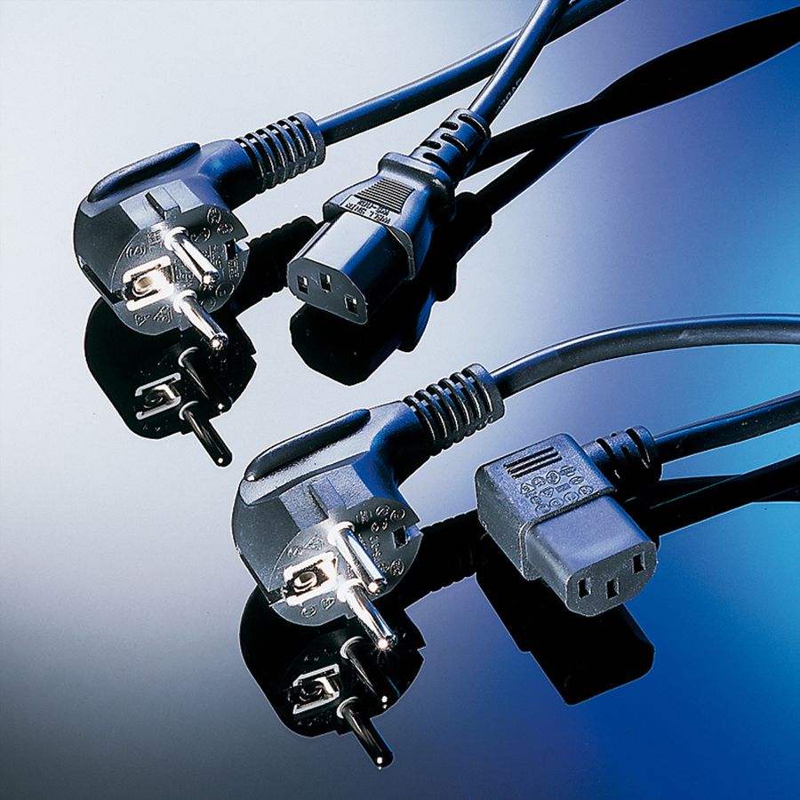 SCHROFF Schutzkontakt/UTE Netzkabel für 19"-Umlüfter, 2,5 m