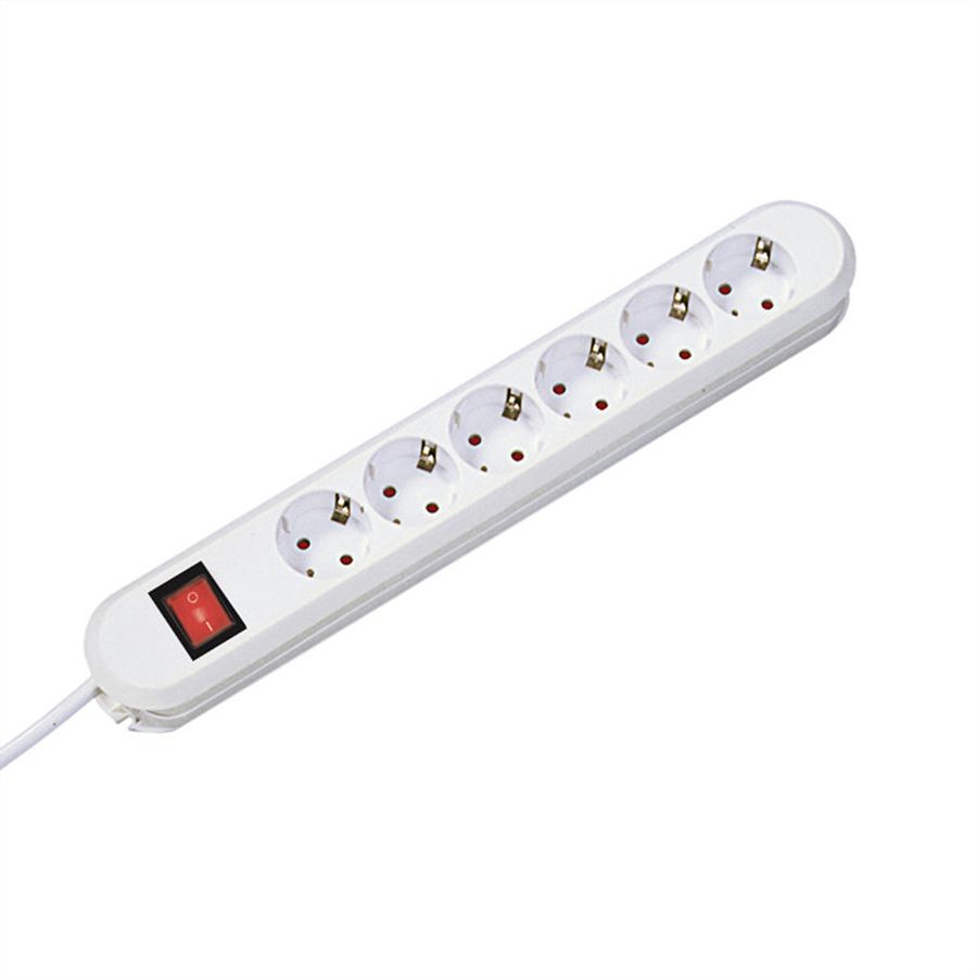 BACHMANN SMART Steckdosenleiste 6x Schutzkontakt, Schalter, weiß, 1,5 m