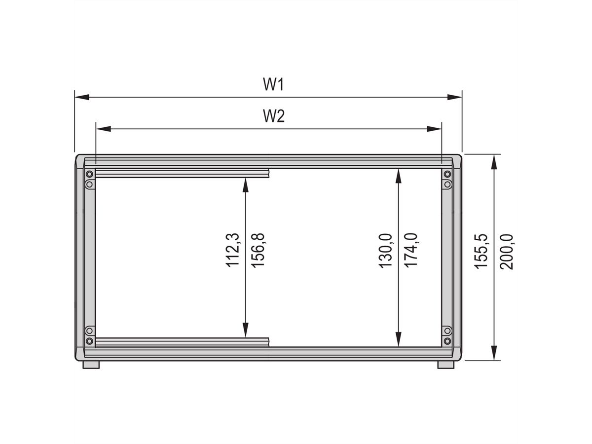 SCHROFF PROPAC PRO GEH.3HE 63TE 386T, Tischgehäuse mit vorkonfektionierten Ausbauteilen