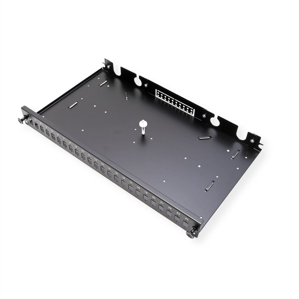 VALUE 19-Zoll-Spleißbox leer 1 HE, ausziehbar, 24x SC SX / LC DX