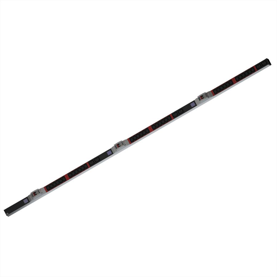 BACHMANN BN0500 19" PDU 1HE 36xC13, 6xC19, Leistungsmessung, Anschluss CEE 3x32A, rot