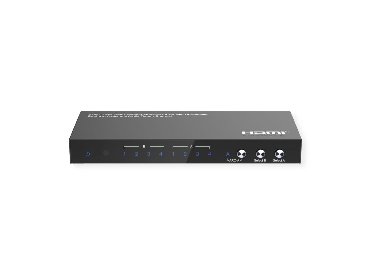 VALUE 4K HDMI Matrix Switch, 4 x 2, mit Fernbedienung