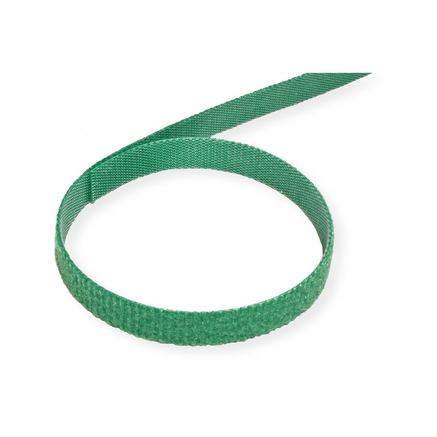 VALUE Klettband auf Rolle, 10mm, grün, 25 m