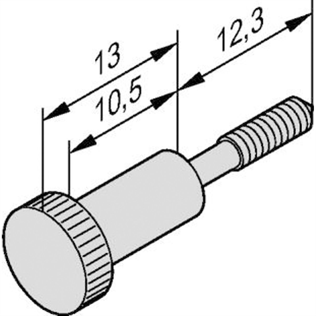 SCHROFF Halsschraube mit Rändel - RAENDELSCHR. M2,5X12,3 100ST