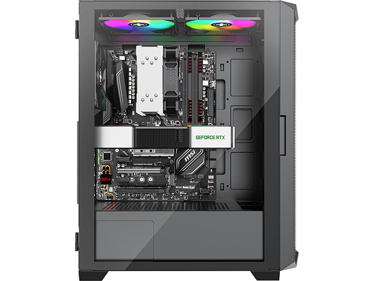 Boîtier PC Gaming Xilence X218.ARGB – Design Aquarium, 3 Ventilateurs ARGB, Bon Airflow, Pour Gamers Et Passionnés