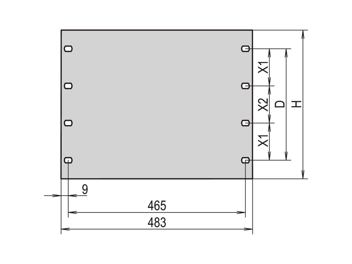 SCHROFF 19"-Blindblende 2 HE AL-eloxiert