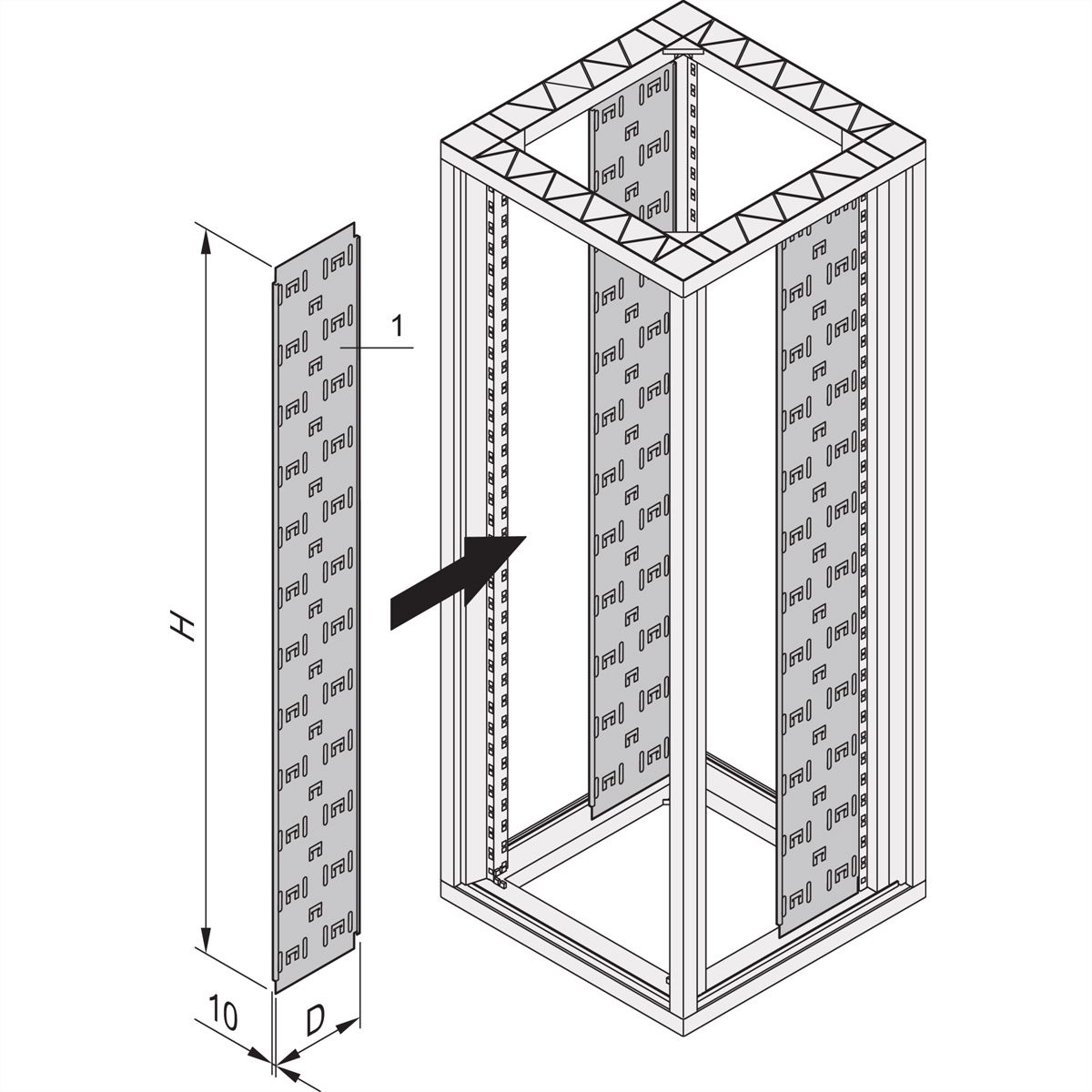 SCHROFF Kabeltrasse - KABELTRASSE 2200H 250T (2X)