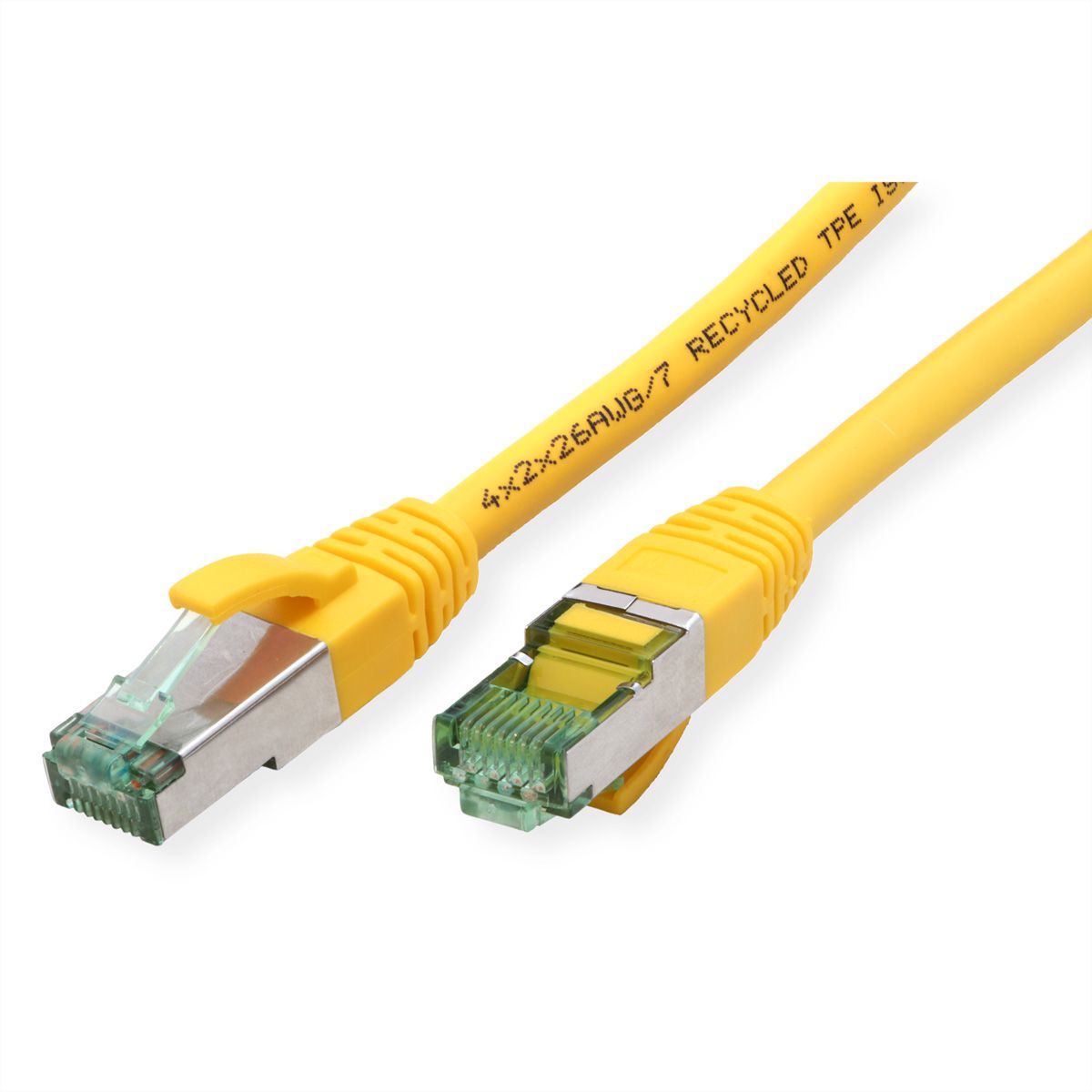 ROLINE RM Patchkabel Cat.6A S/FTP (PiMF), gelb, 0,5 m