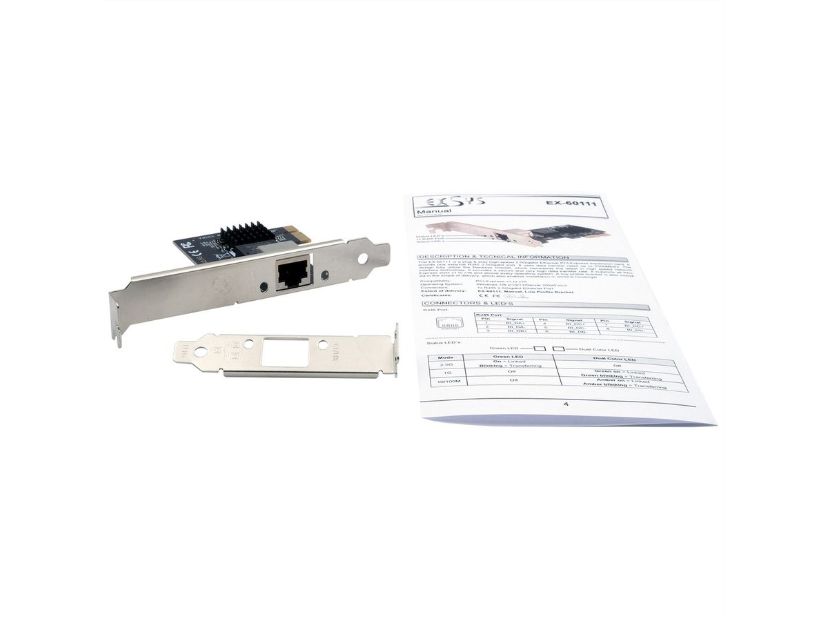 EXSYS EX-60111 1-Port 2.5Gigabit PCIe Netzwerkkarte