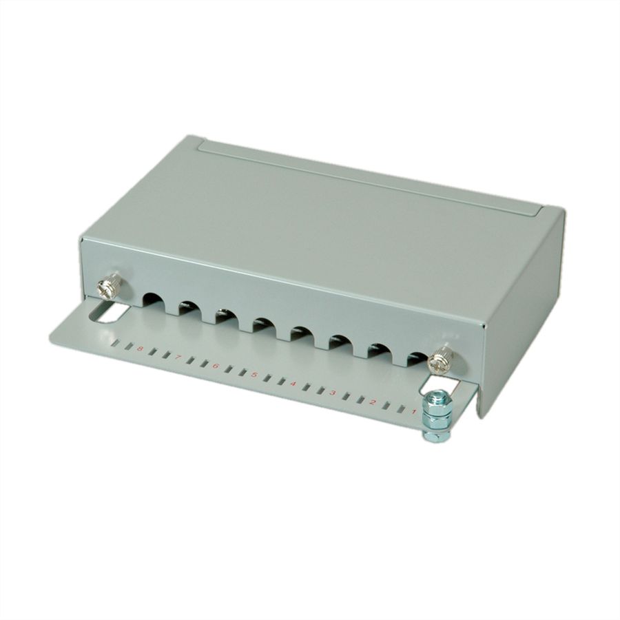 ROLINE Patchpanel, 8 Ports, Cat.5e (Class D), geschirmt, grau