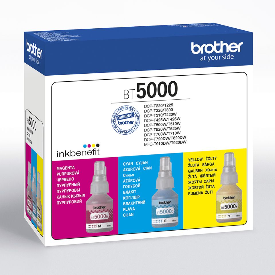 Brother BT5000CLVAL Druckerpatrone 3 Stück(e) Kompatibel Cyan, Magenta, Gelb