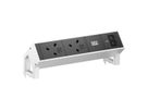 BACHMANN DESK2 2xUK 1xUSB C/C 45W, L=0,2m INOX