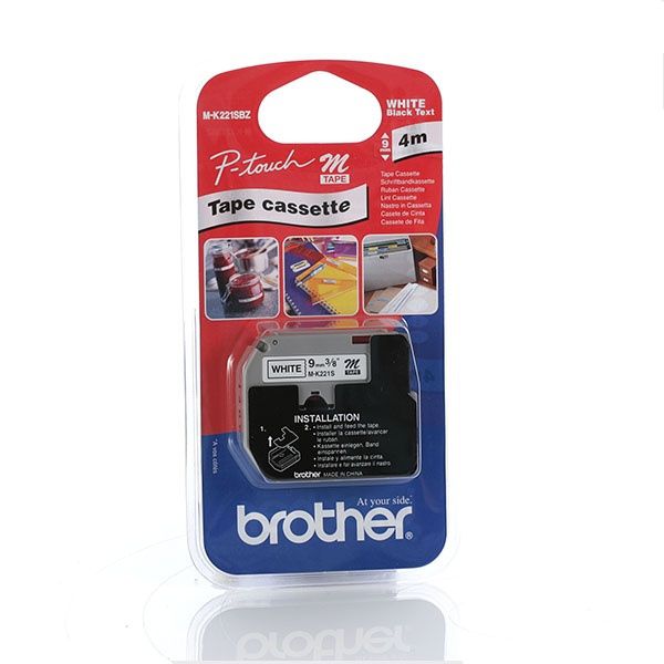 Brother MK221SBZ Labelling Tape (9mm) Etiketten erstellendes Band M