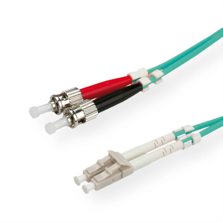 ROLINE LWL-Kabel 50/125µm OM3, LC/ST, türkis, 1 m