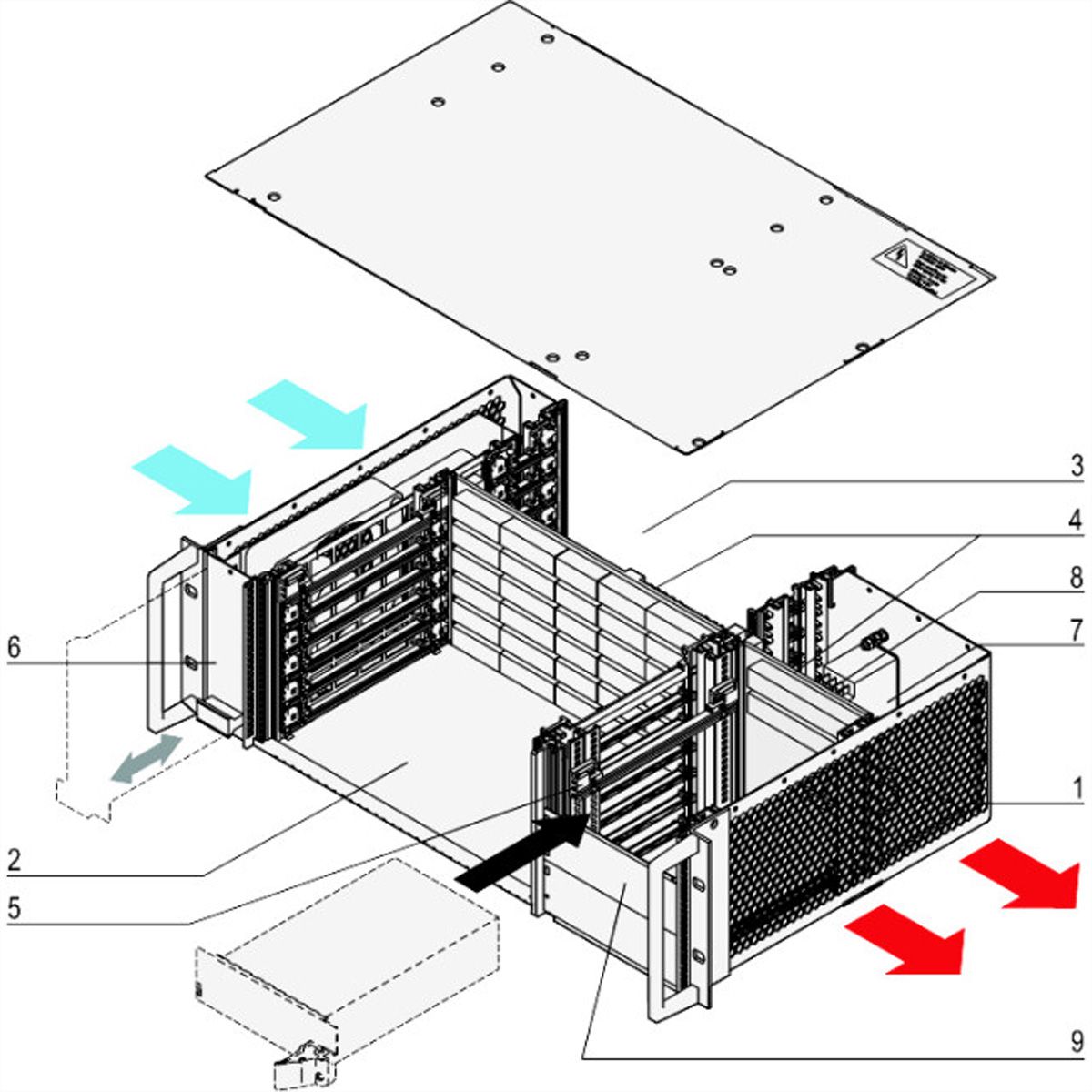 SCHROFF 3 HE, 6 Slot, mit Rear I/O, für 19"-Netzgerät - BGTR 3HE 275T 6SL CPCI 19"