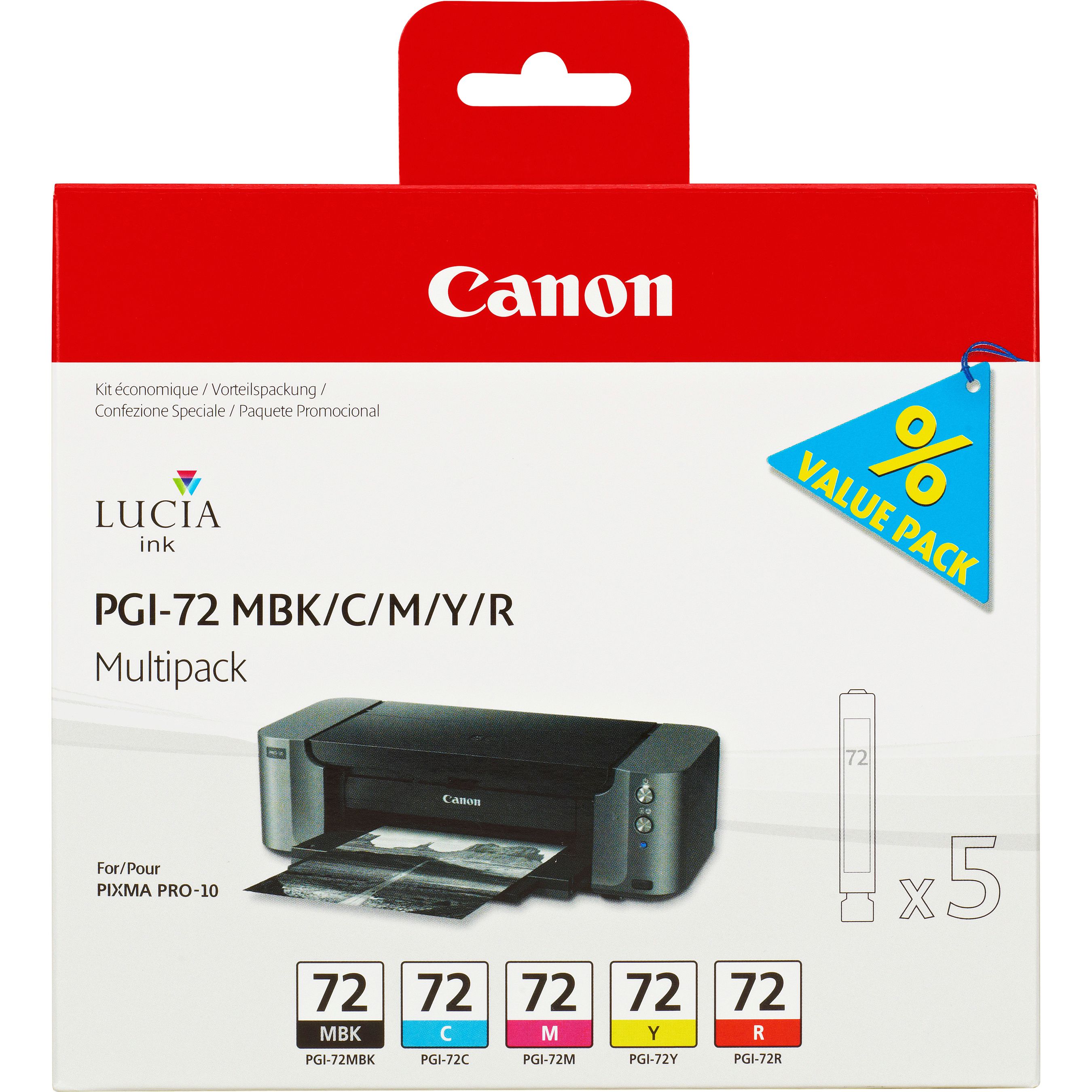 Canon PGI-72 MBK/C/M/Y/R Multipack mit 5 Tinten