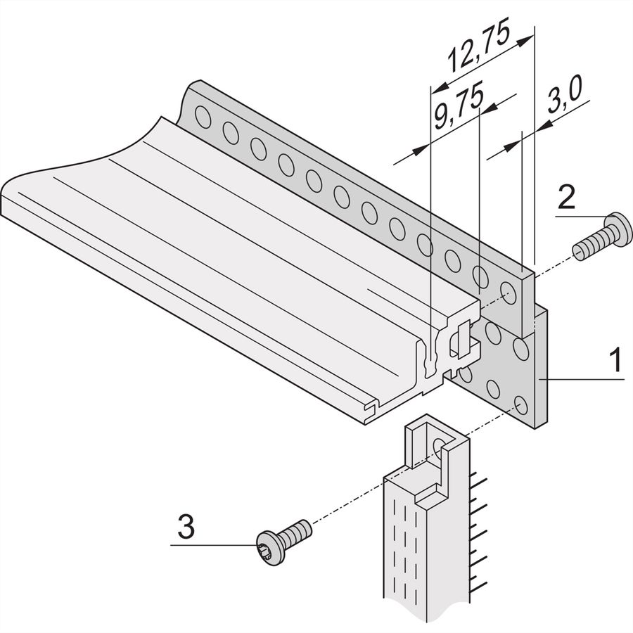 SCHROFF Z-Schiene für Steckverbinder nach EN 60603-2 (DIN 41612) - Z-SCHIENE 42TE F.DIN41612