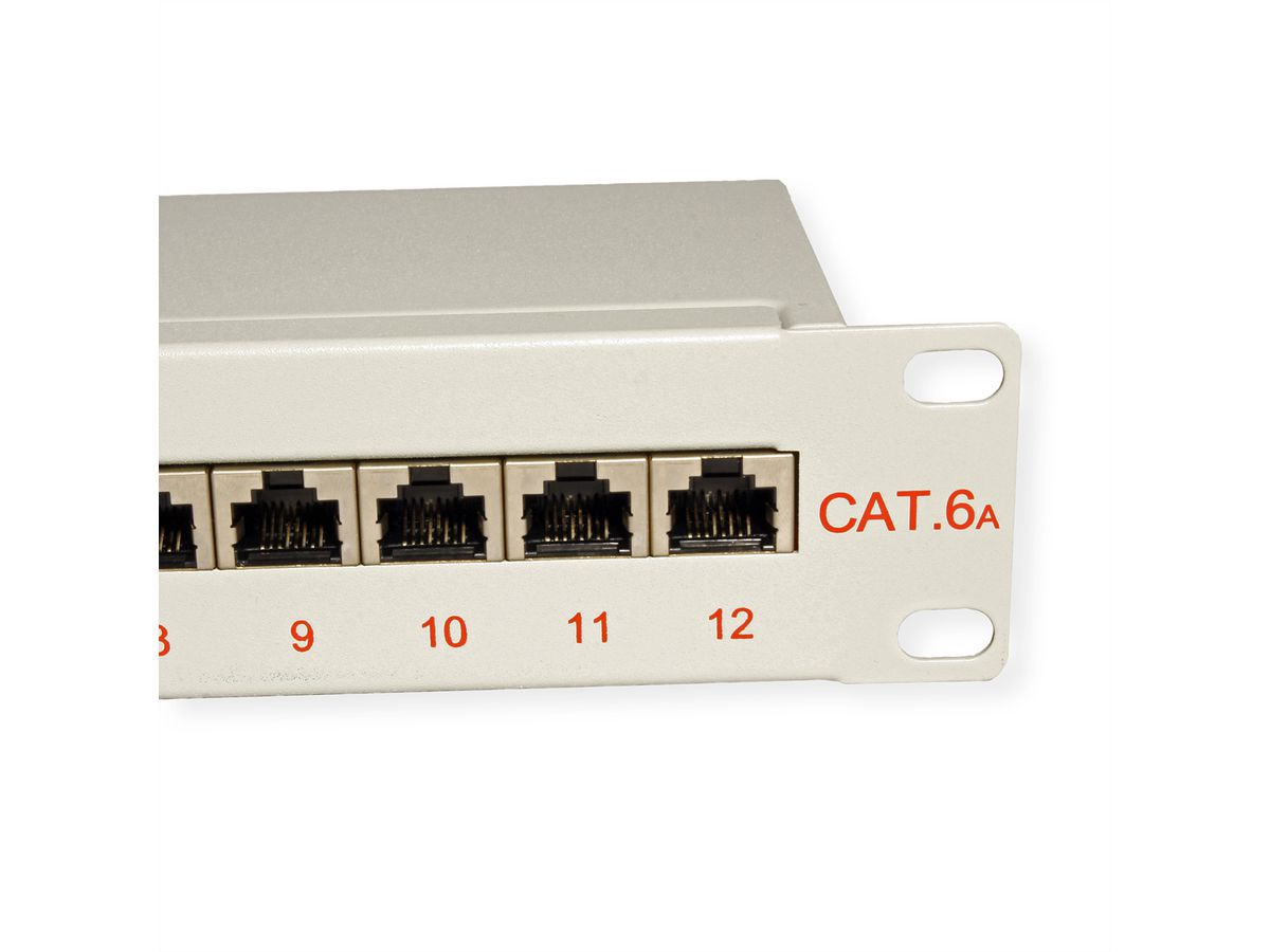 ROLINE 10"-Patchpanel 12 Ports, Kat.6A (Class EA), geschirmt