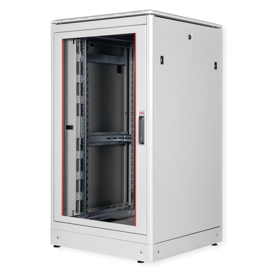 ROLINE 19-Zoll Netzwerkschrank Pro 26 HE, 800x800 BxT Glastür grau