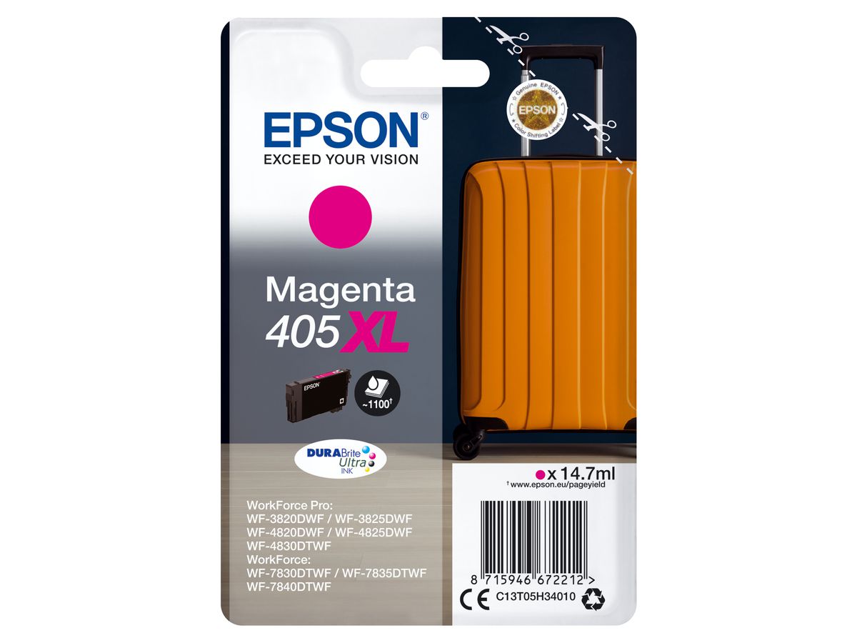 Epson Singlepack Magenta 405XL DURABrite Ultra Ink